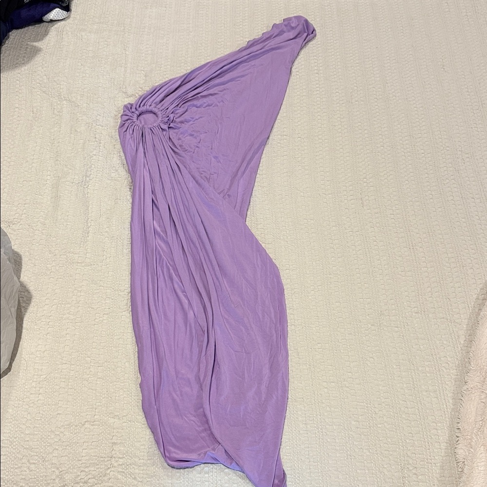 Lavender One-Shoulder swim coverup dress